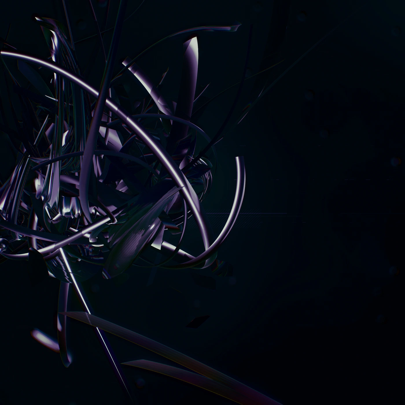 Abstract digital render, dense procedural colour and noise.