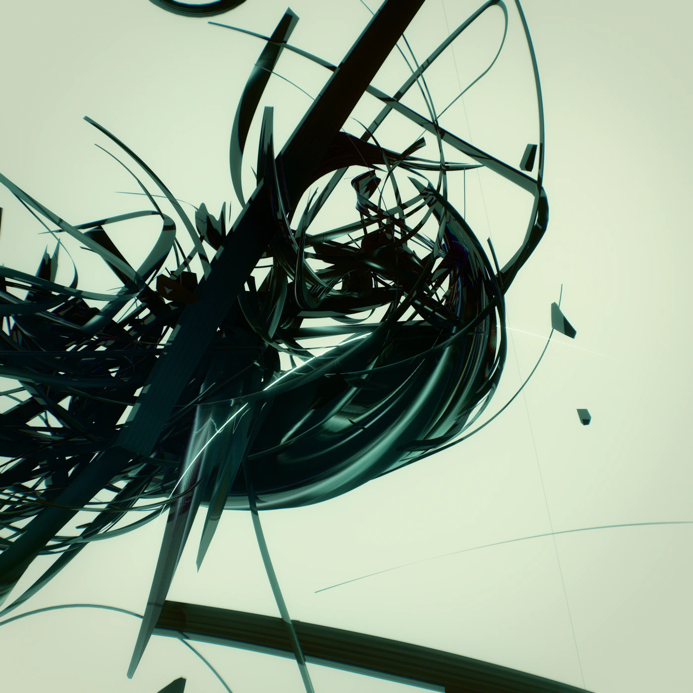Abstract digital render, dense procedural colour and noise.