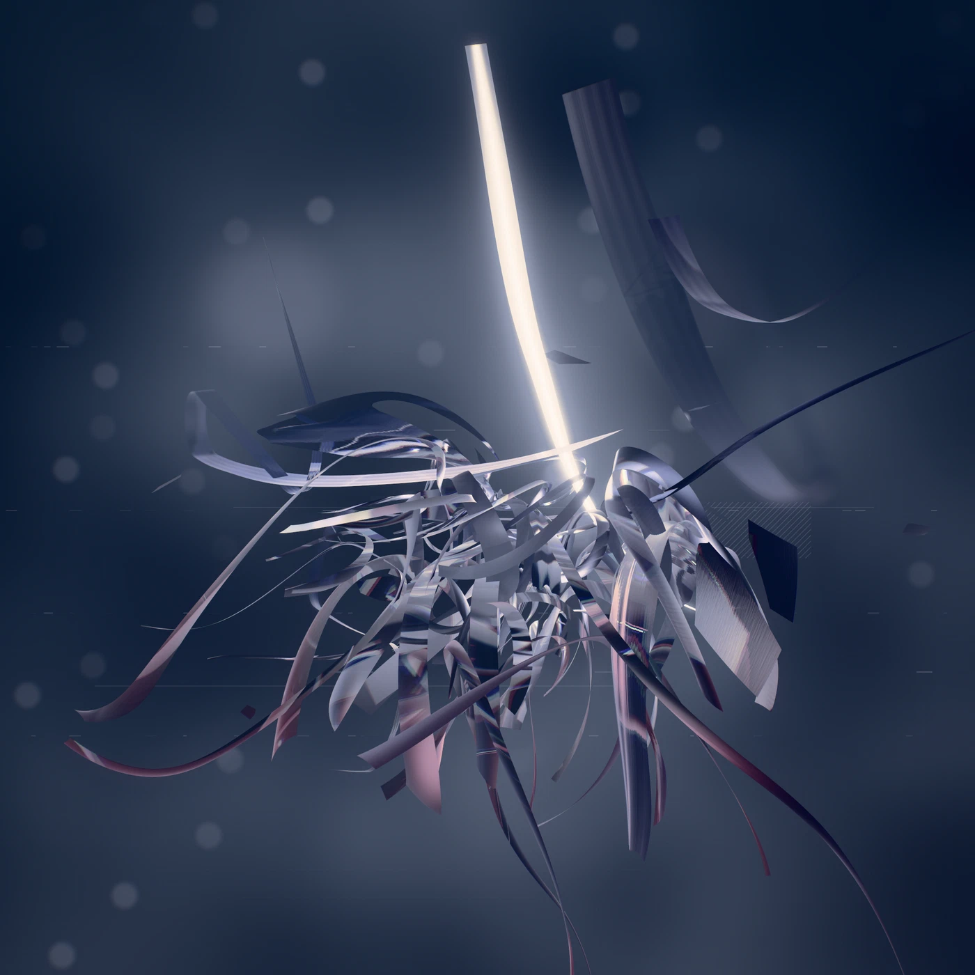 Abstract digital render, dense procedural colour and noise.