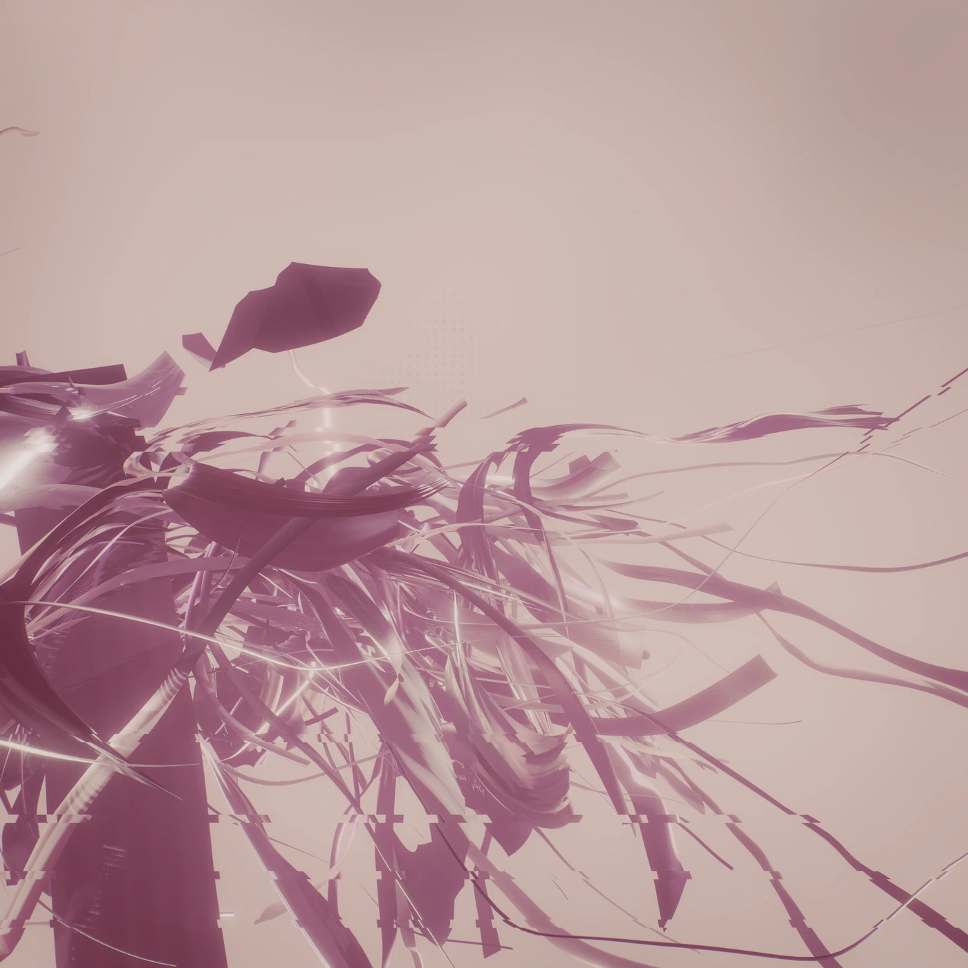 Abstract digital render, dense procedural colour and noise.