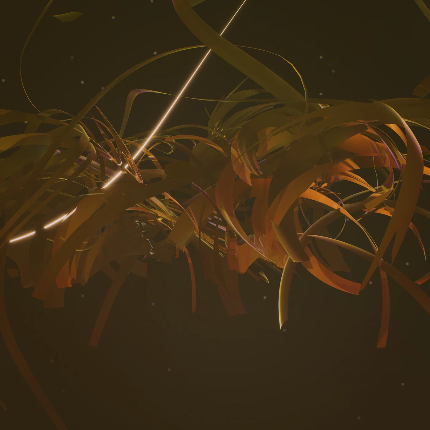 Abstract digital render, dense procedural colour and noise.